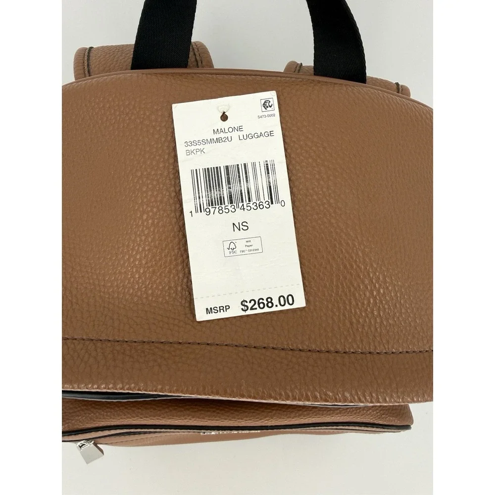 Michael Kors Malone Backpack Brown Leather Luggage Adjustable Strap NEW $268‎